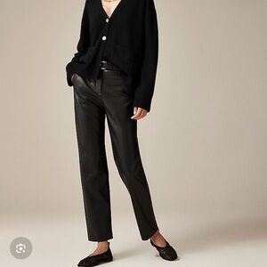 EUC Petite J Crew Kate Vegan Brown Leather Pants